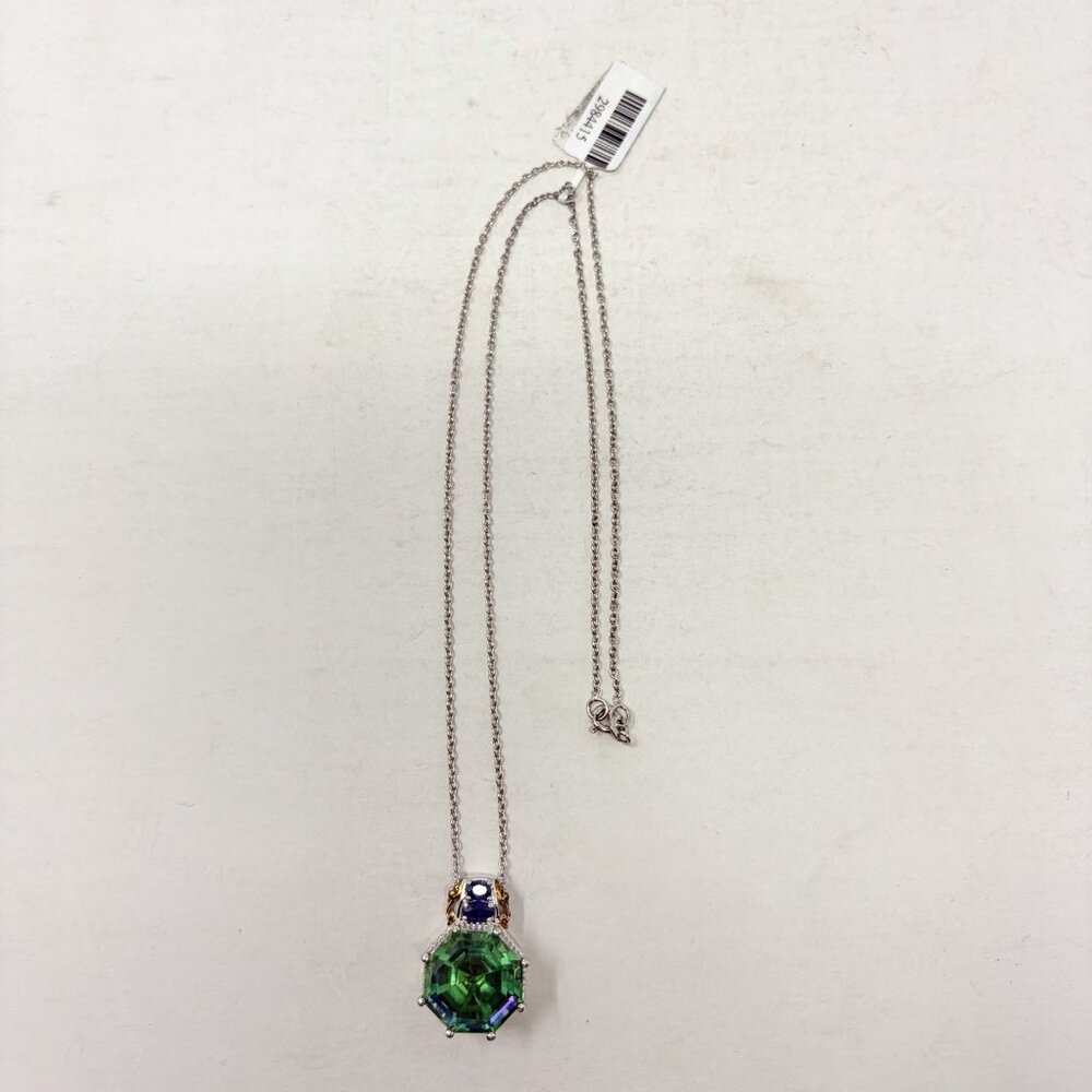 Shop LC Sterling Silver Peacock Quartz/Masoala‎ Sapphire Pendant with Chain 5440